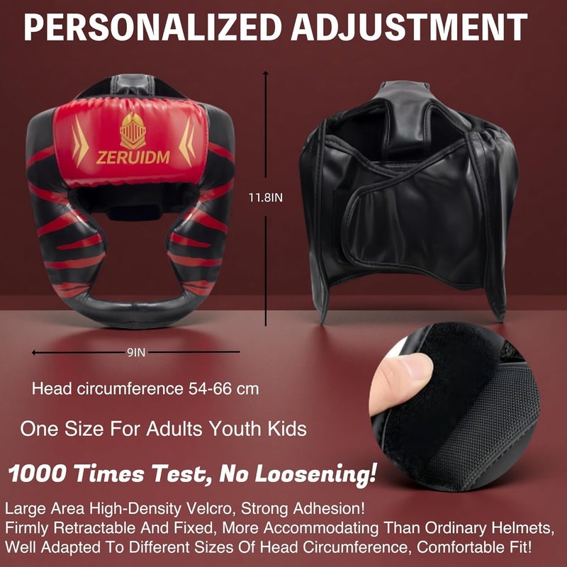 ZERUIDM 2 Pack Boxing Headgear for Adult Men Kids, Thickened Training Sparring Head Guard for MMA Kickboxing Muay Thai Equipment - Image 2